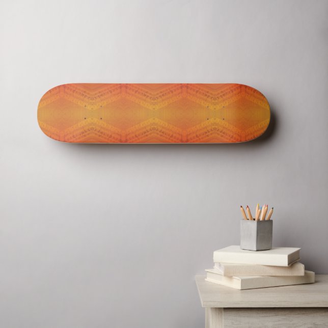 Skateboard Aceptación | Patrón de Shibori Amarillo Naranja Ro (Arte de pared (horz))