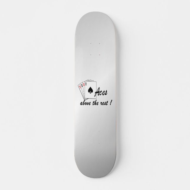 Skateboard Aces encima del resto de almohada redonda plateada (Anverso )