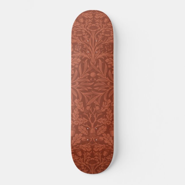 Skateboard Acorns y hojas de roble (por William Morris) (Anverso)