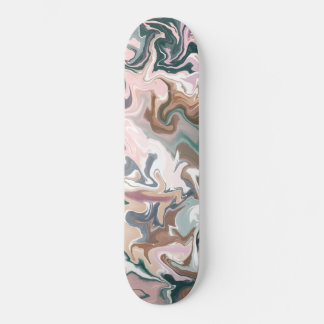 Skateboard Acrílico líquido verde y rosa