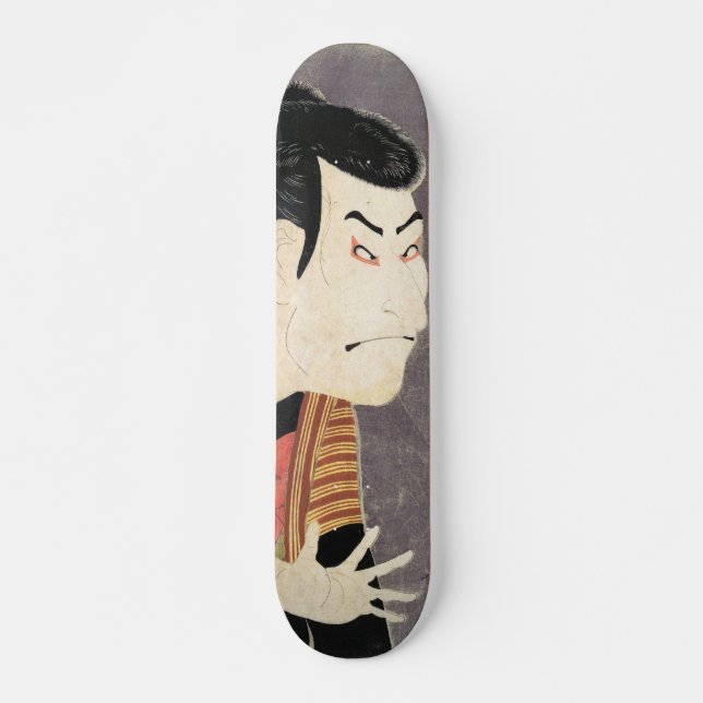Skateboard Actor Kabuki Ōtani Oniji como bloque de madera de  (Anverso )