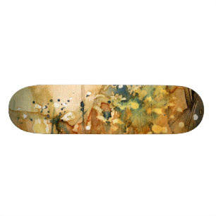 Skateboard Acuarela abstracta y viejo fondo