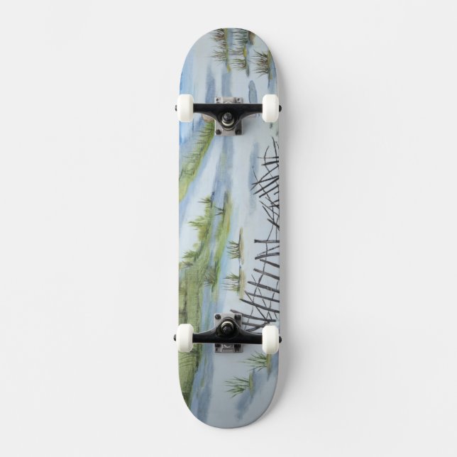 Skateboard Acuarela de la playa (Anverso)