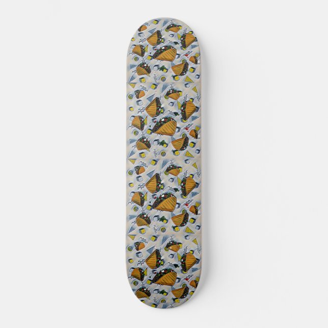 Skateboard Acuarela de Taco (Anverso)