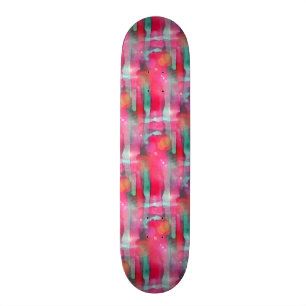 Skateboard Acuarela pintada extracto del resplandor de Sun