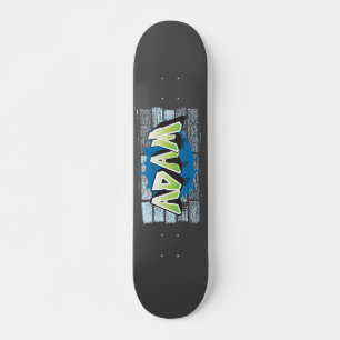 Skateboard Adam Your Name Graffiti Brick Wall Stylize
