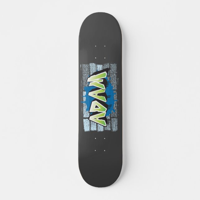 Skateboard Adam Your Name Graffiti Brick Wall Stylize (Anverso )