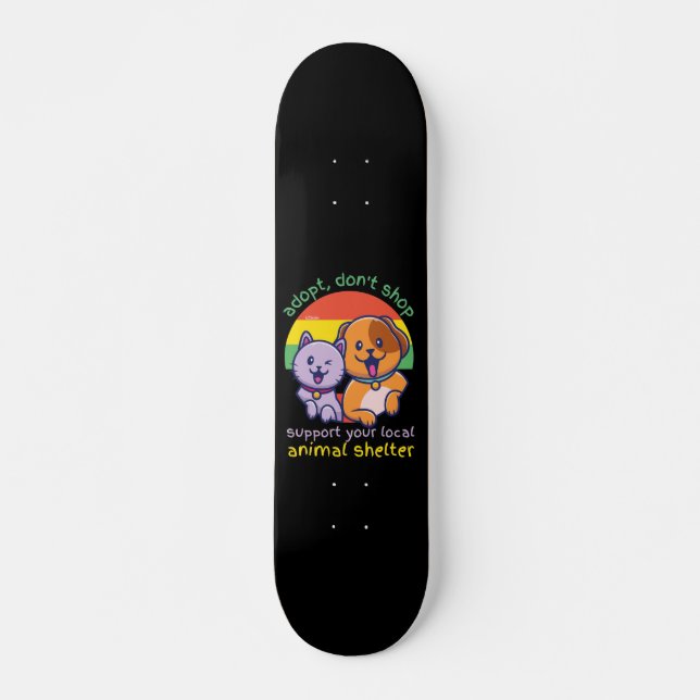 SKATEBOARD ADOPTAR NO COMPRA SU REFUGIO ANIMAL LOCAL (Anverso )