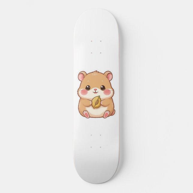 Skateboard Adorable Kawaii Chibi Hamster (Anverso)