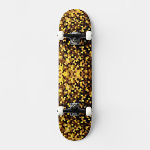 Skateboard Adorable patrón de mosaico dorado