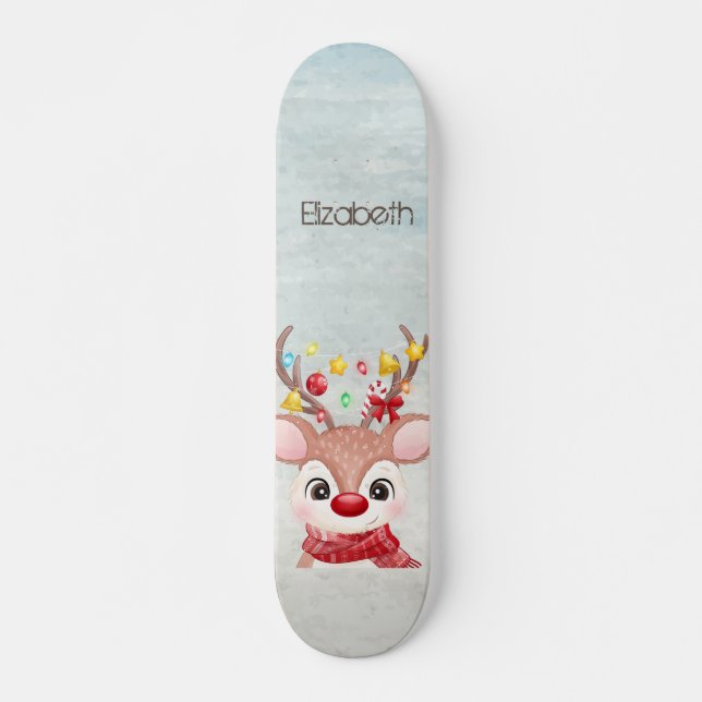 Skateboard Adorables renos de Navidad (Anverso )