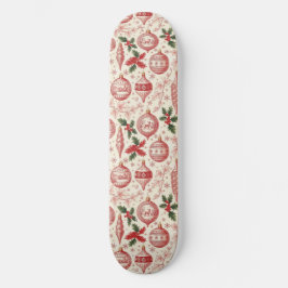 Skateboard Adornos de Navidad de Toile Rojo Chinoiserie
