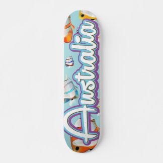 Skateboard Afiche de viaje de peces tropicales de Australia