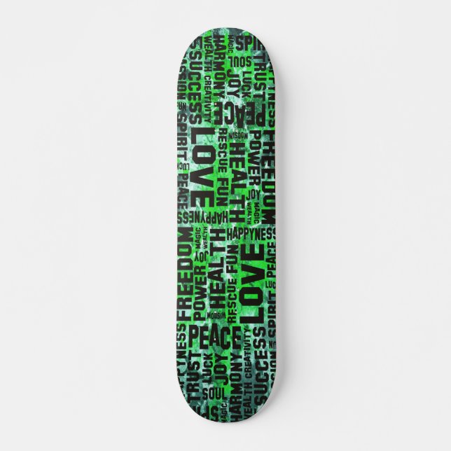 Skateboard afirmaciones de pintura negra - verde (Anverso )