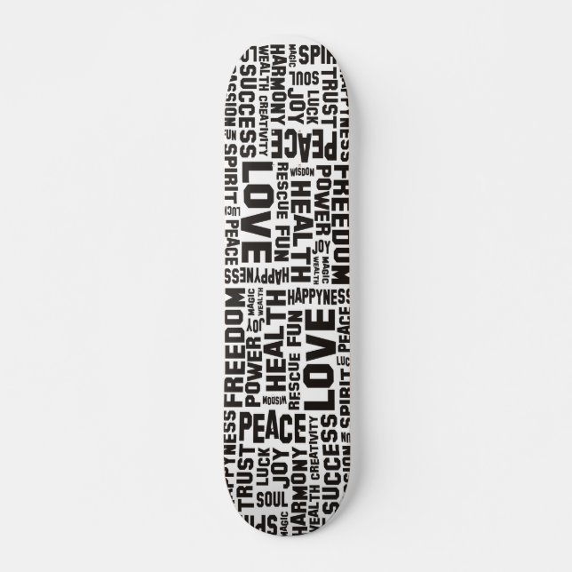 Skateboard afirmaciones negras - fondo claro (Anverso )