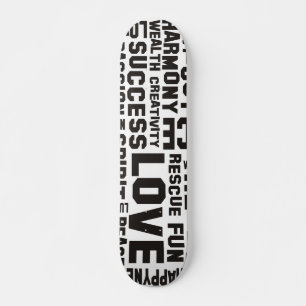 Skateboard afirmaciones negras - fondo claro