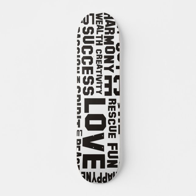 Skateboard afirmaciones negras - fondo claro (Anverso )