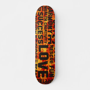 Skateboard afirmaciones negras - pintura roja al fuego