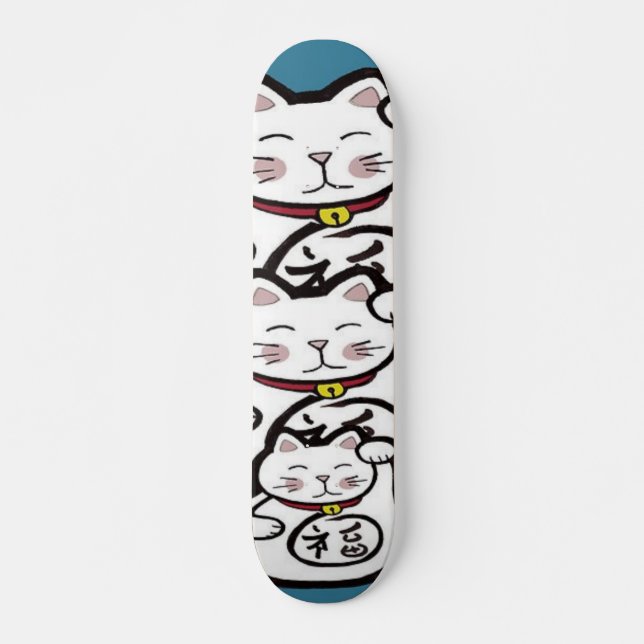 Skateboard afortunado-gatos (Anverso )