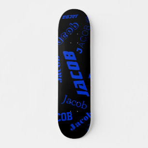Skateboard Agregar cualquier nombre o palabra Azul y negro