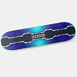 Skateboard Agregar iniciales de nombre, marco azul de brillan<br><div class="desc">Añade cualquier nombre o iniciales que quieras en este gran diseño - Visita mi tienda para ver muchos más diseños de skateboard y camisetas de skateboard,  Hoodies,  Backpack,  Blankets y más.</div>