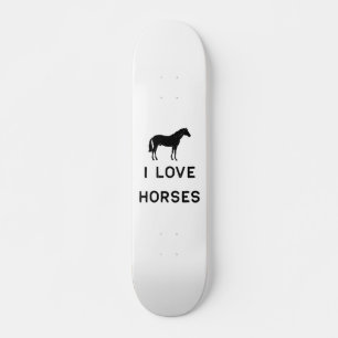 Skateboard Agricultura Me Encantan Los Caballos Negro Cute Gi