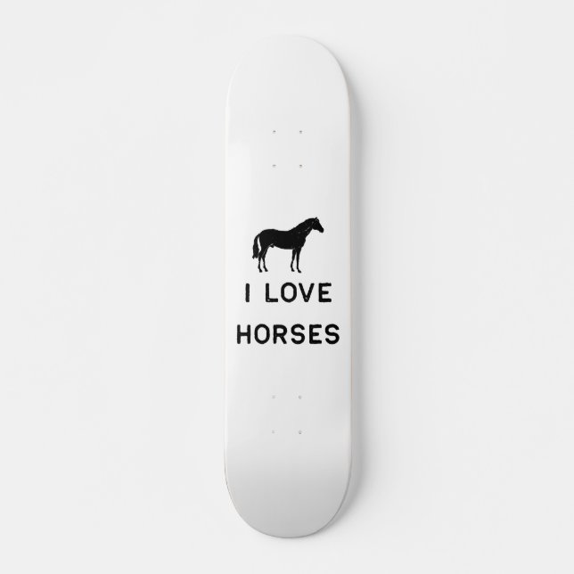 Skateboard Agricultura Me Encantan Los Caballos Negro Cute Gi (Anverso )