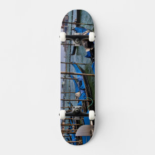 Skateboard Agua del Gran Canal con góndolas alineadas