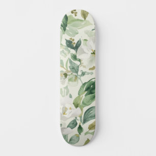 Skateboard Agua verde botánico Floral Hojas Naturaleza