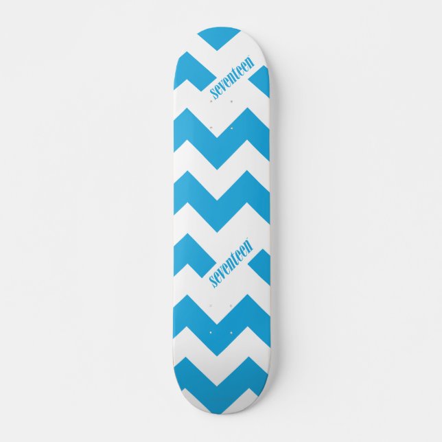 Skateboard Aguamarina del zigzag (Anverso )