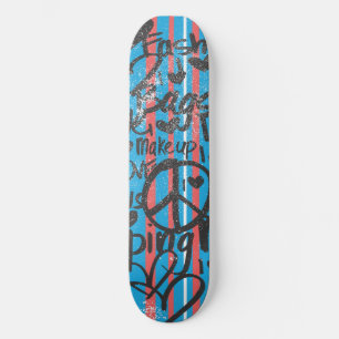 Skateboard Aguamarina fina de las rayas