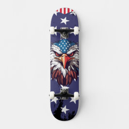 Skateboard Águila Calva Patriótica Bandera Americana Completa