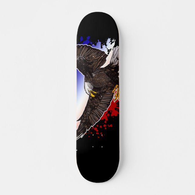Skateboard Águila calva - Rojo, Blanco y Azul (Anverso )