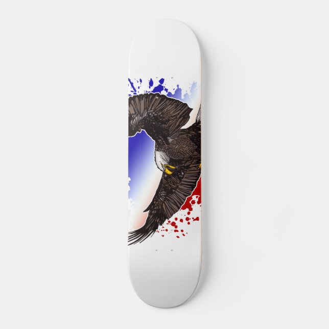 Skateboard Águila calva - Rojo, Blanco y Azul (Anverso)