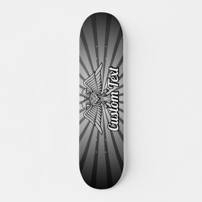 Skateboard Águila gris con dos patines (Anverso )
