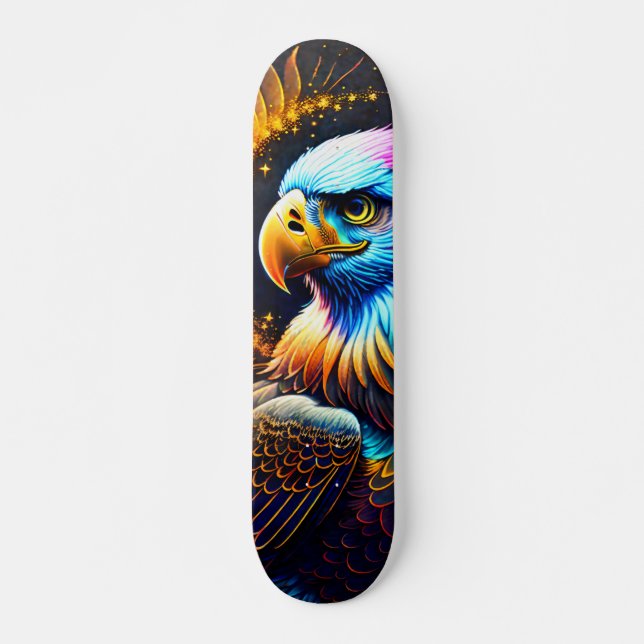 Skateboard Águila multicolor al acecho  (Anverso )