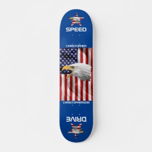 Skateboard Águila Valiente, Bandera Americana, Patriótico