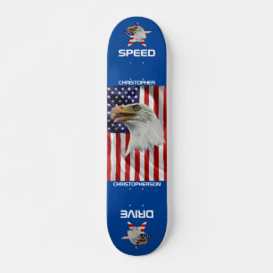 Skateboard Águila Vigilante, Bandera Estadounidense, Patrióti