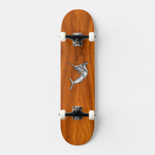 Skateboard Aguja del cromo en la madera de la teca