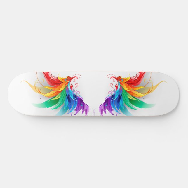 Skateboard Alas de arcoíris esponjosas (Horz)