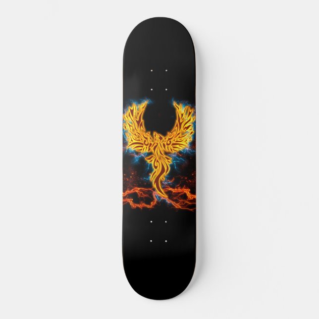 Skateboard Alas de luz de Fenix Dorado (Anverso)
