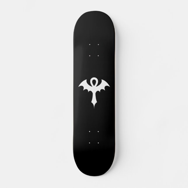 Skateboard Alas de murciélago góticas Ankh (Anverso)
