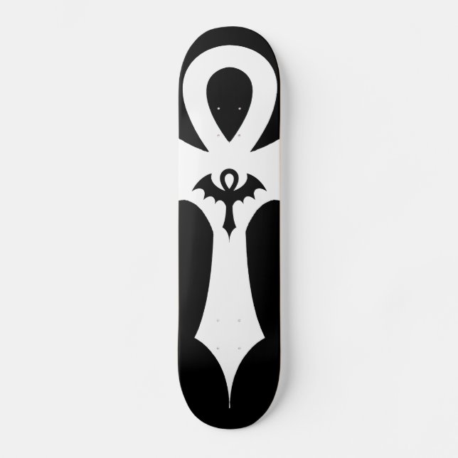 Skateboard Alas de murciélago gótico Ankh (Anverso)