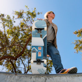Skateboard Aldea Invernal de la Luna Acogedora Cabaña Nevada