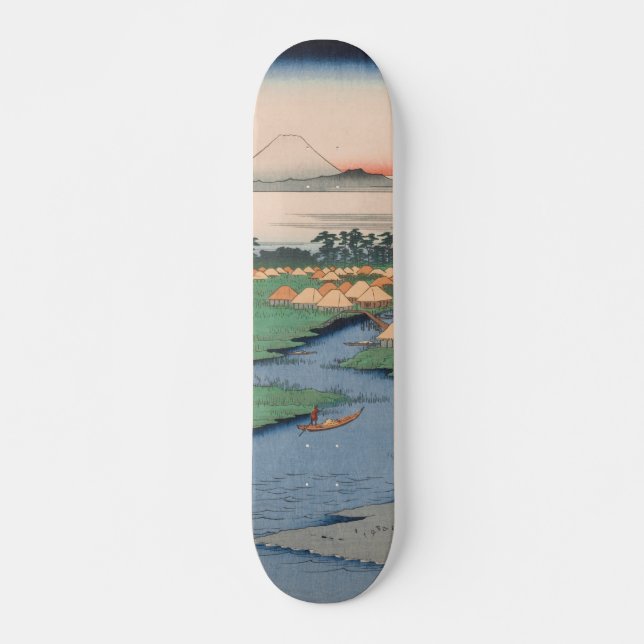 Skateboard Aldeas pesqueras de Horie y Nekozane Ukiyoe (Anverso )