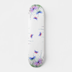 Skateboard Alegría de primavera - Mariposas coloridas vuelan