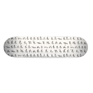 Skateboard Alfabeto americano del lenguaje de signos en