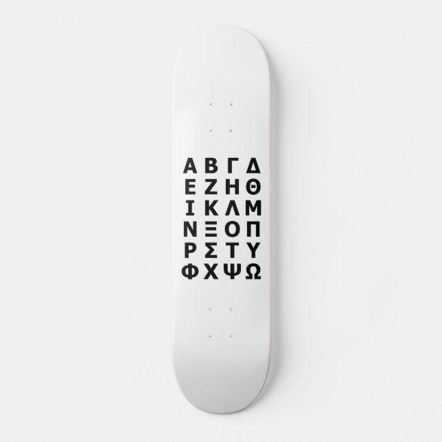 Skateboard Alfabeto griego (Anverso)