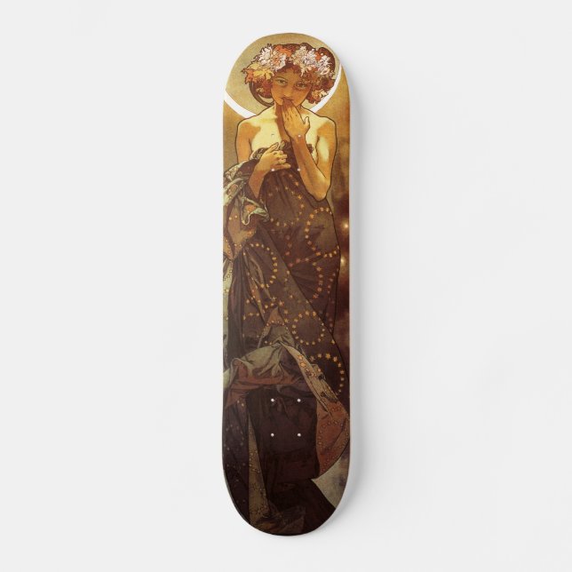 Skateboard Alfons Mucha: Luna (Anverso)