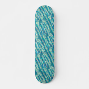Skateboard Algodão semi pixelado num mix de ciano e turquesa